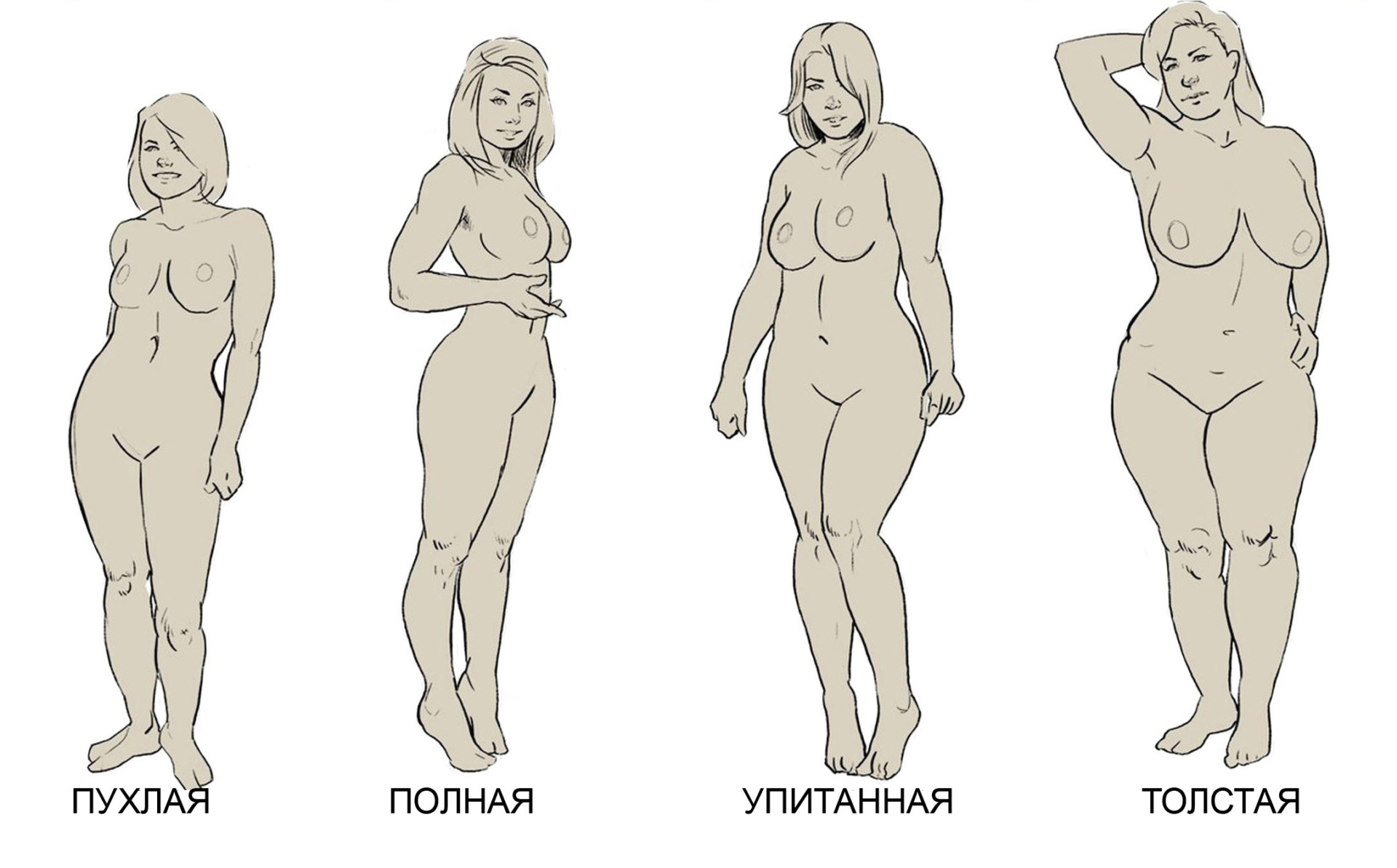 Female body types nude.